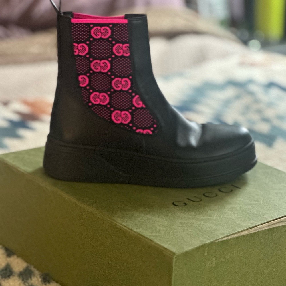 Gucci leather Jersey boots